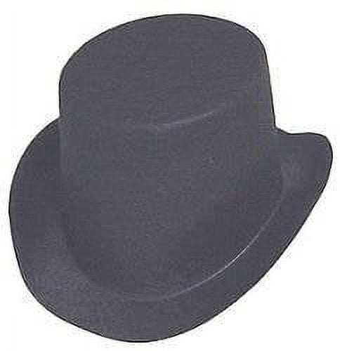 Flocked Topper Hat Adult Black Flocked Topper Hat Adult Black
