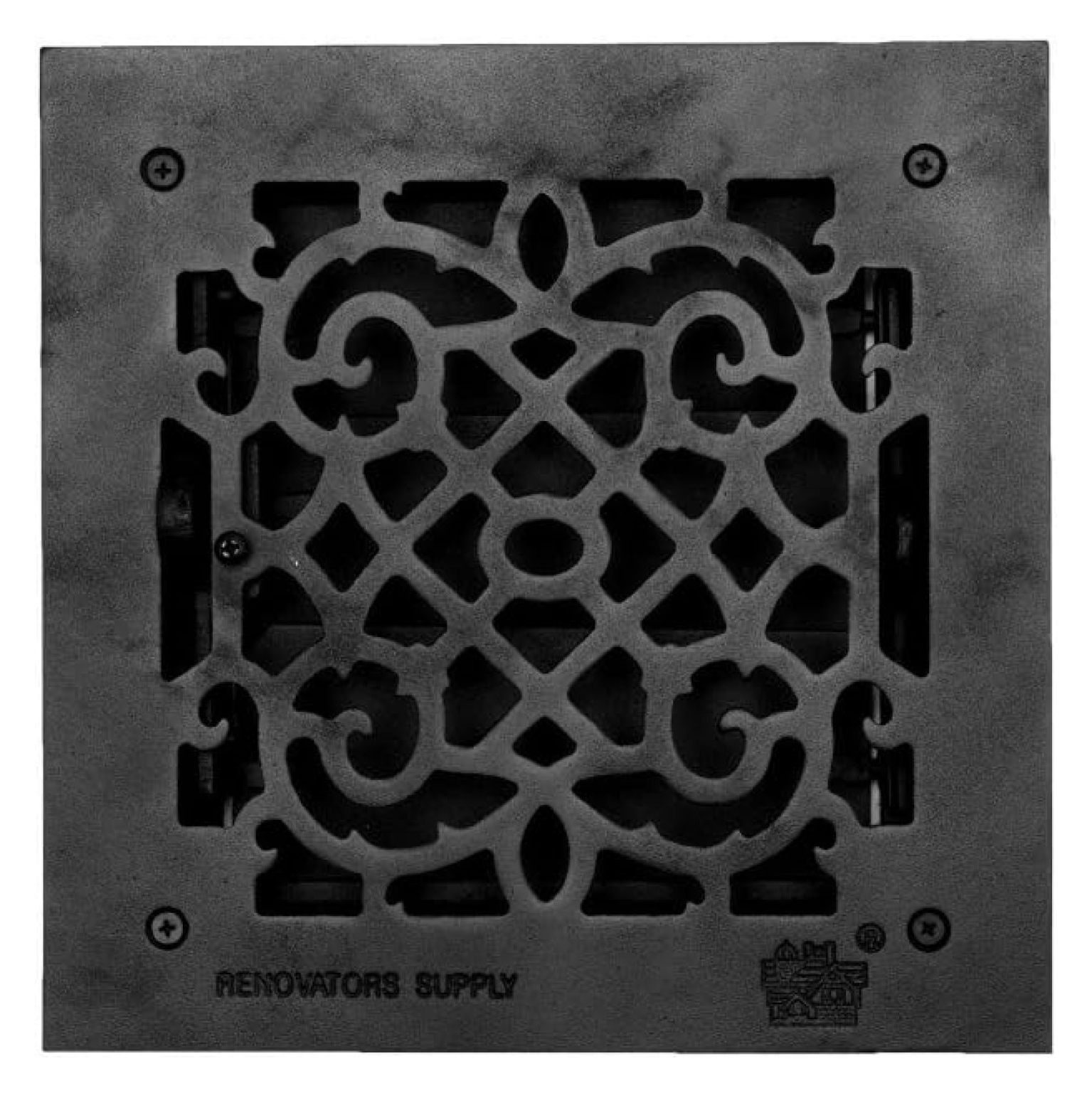 Finvector Heat Register Black Floor Heat Register with Louver Heavy Cast Aluminum Vintage ...