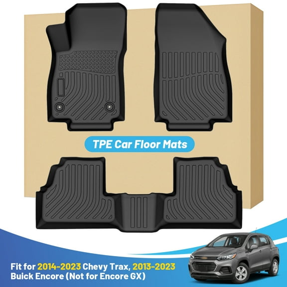 Black Floor Mats Liners Replacement for Chevrolet Chevy Trax 2014-2022 & Buick Encore 2013-2022 All Weather Guard Front Rear Car Carpet Custom Fit Durable Odorless