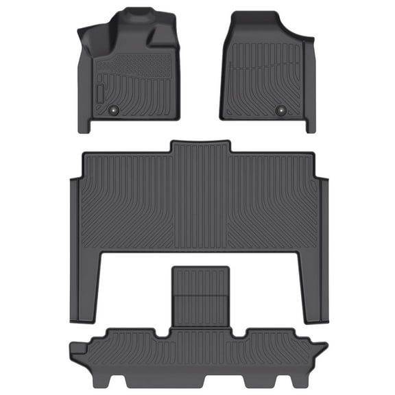 Black Floor Mats Liners Replacement for Grand Caravan 7 Seats 2011-2021 Heavy Duty All Weather Guard Front and Rear Car Carpet Tough/Durable/Odorless