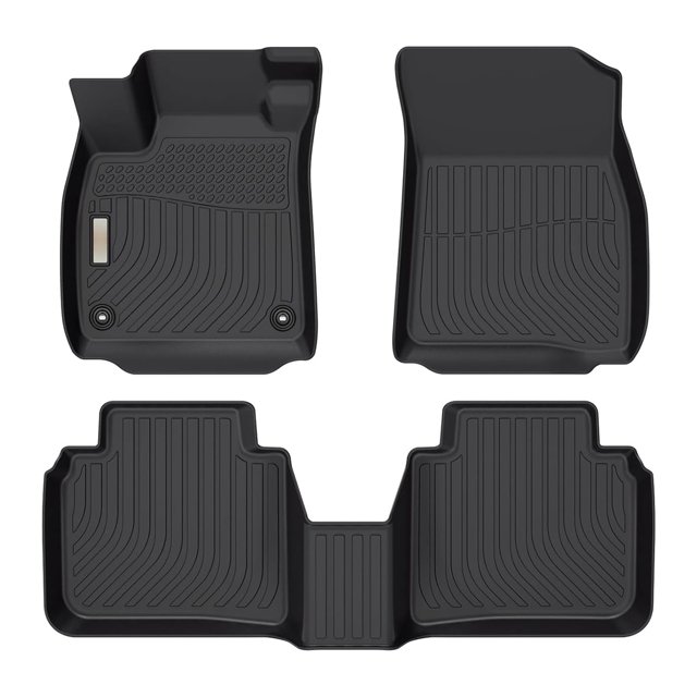 3-Piece Black Carpet Floor Mat Set For Honda Accord 2018-2019-2020-2021-2022 (4 Door)