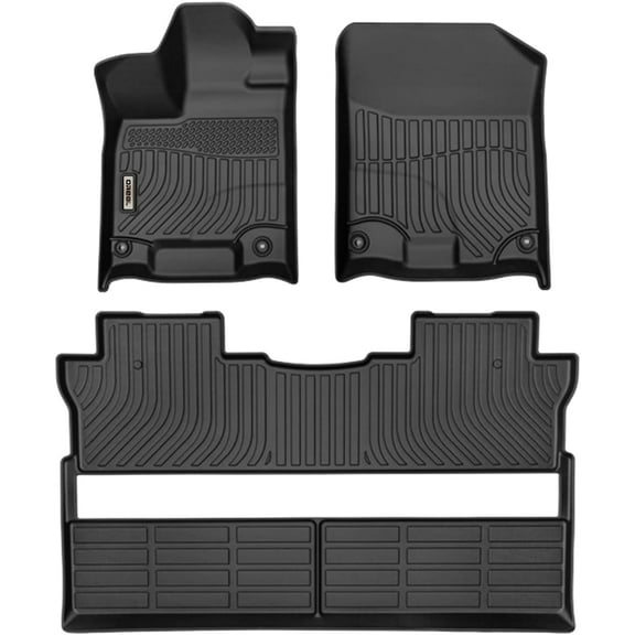 Black Floor Mats Liners Replacement for Honda Ridgeline 2017-2025 Heavy Duty All Weather Guard Front Rear Auto Carpet-Custom Fit-Tough/Durable/Odorless