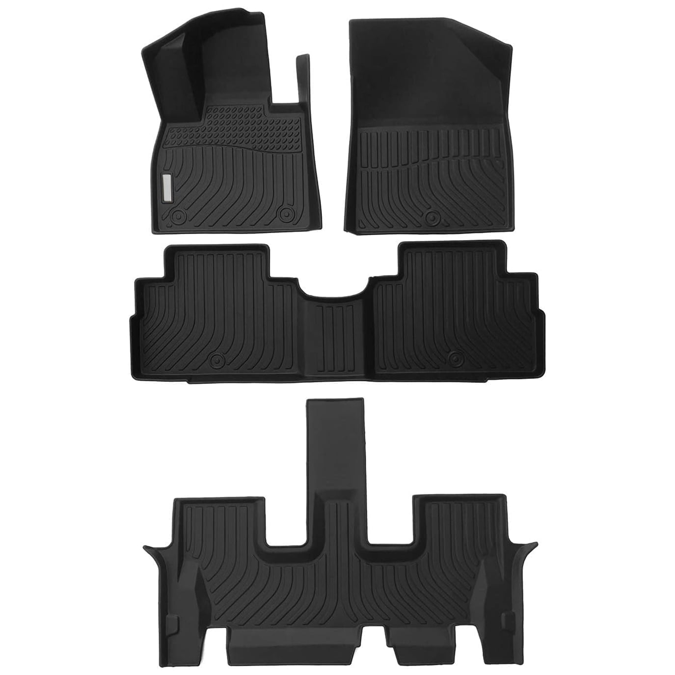 Black Floor Mats Liners Replacement for Hyundai Palisade 7 & 8 Seats 2020-2025 Heavy Duty All Weather Front Rear Car Carpet Custom Fit Durable Odorless