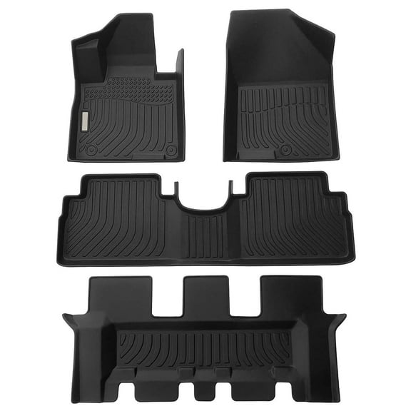 Black Floor Mats Liners Replacement for Hyundai Santa FE 6/7 Seats 2013-2018 / XL 7 Seats 2019 Heavy Duty All Weather Guard Front and Rear Car Carpet-Custom Fit-Tough/Durable/Odorless