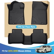 Black Floor Mat Liner Replacement for Nissan Altima 2014-2018 Heavy Duty All Weather Guard Front and Rear Car Carpet-Custom Fit-Tough/Durable/Odorless