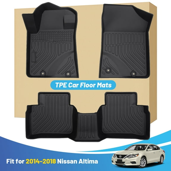 Black Floor Mat Liner Replacement for Nissan Altima 2014-2018 Heavy Duty All Weather Guard Front and Rear Car Carpet-Custom Fit-Tough/Durable/Odorless