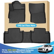 Black Floor Mats Liners Replacement for Mitsubishi Outlander 5 Seats 2014-2021 Heavy Duty All Weather Guard Front and Rear Car Carpet-Custom Fit Tough