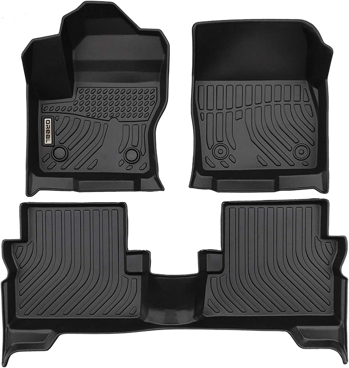 Black Floor Mats Liners Replacement for Ford Escape & Cmax 20132018 All Weather Guard Front