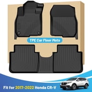 استبدال حصائر الأرضية السوداء للبطانات honda cr-v 5th crv 2017-2022 للخدمة الشاقة في جميع الأحوال الجوية الأمامية والخلفية للسجاد سيارة مخصصة صعبة / متينة / عديمة الرائحة
