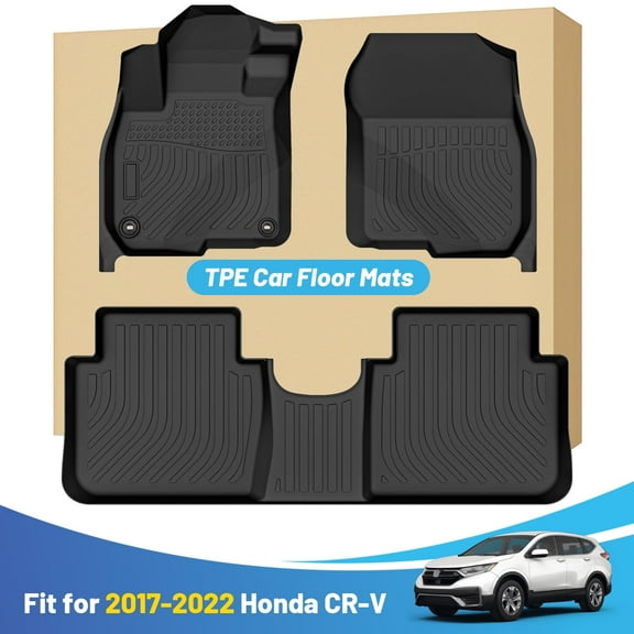 Black Floor Mats Replacement for Liners Honda CR-V 5th CRV 2017-2022 Heavy Duty All Weather Guard Front and Rear Car Carpet-Custom Fit-Tough/Durable/Odorless