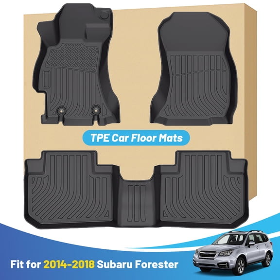 Black Floor Mats Replacement for Liners Subaru Forester 2014-2018 Heavy Duty All Weather Guard Front and Rear Car Carpet-Custom Fit-Tough/Durable