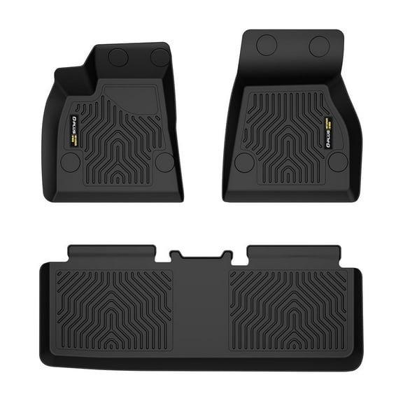 Black Floor Mats TPE All Weather Protection Car Mats 1st and 2nd Row Fit for Tesla Model S 2015-2020
