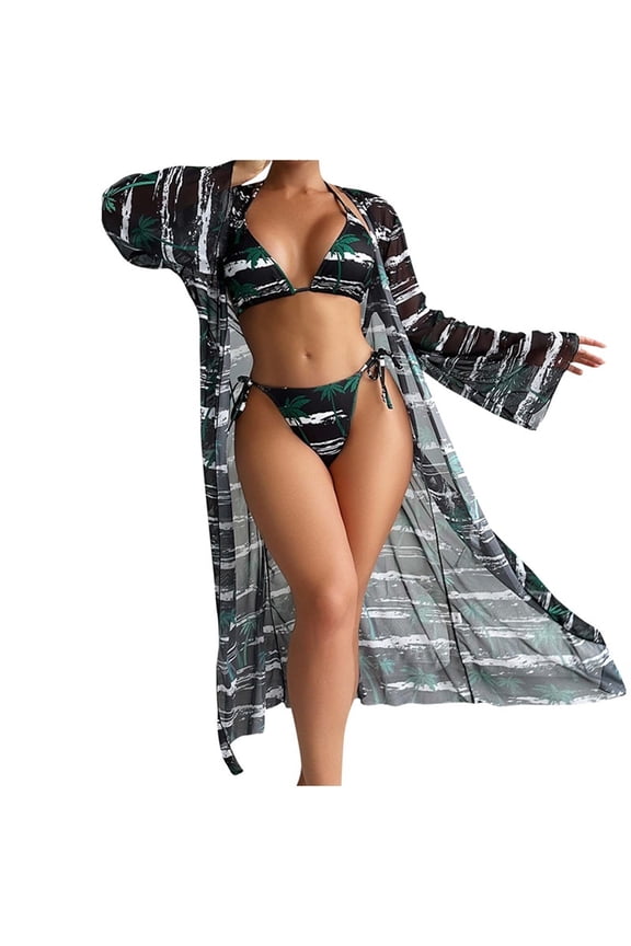 Black Floral Cover Ups Sets for Juniors Beach Match Casual Sexy Hawaiian Seamless Triangle 2 Piece with Slit Tops Swimwear Bikini Tankini Cover Ups Shorts Sets Women L