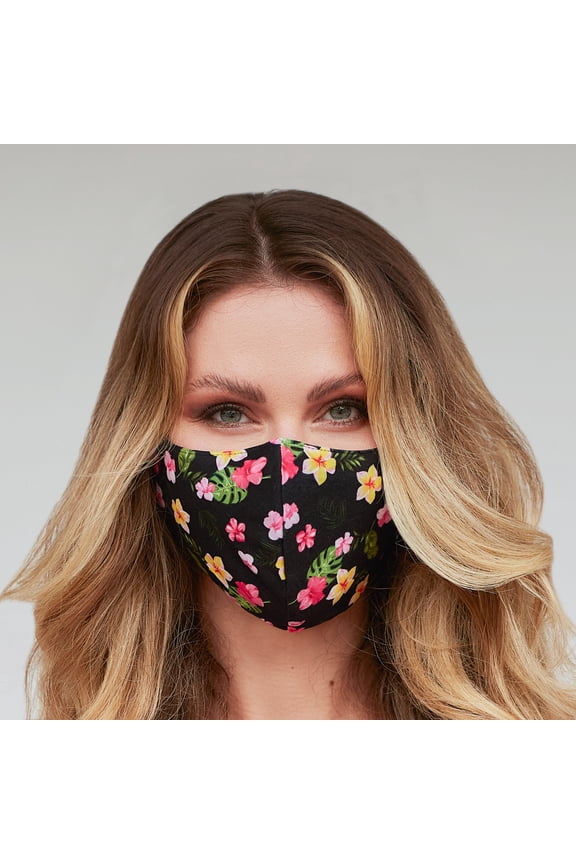 Black Floral Face Mask