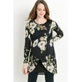 thumbnail image 1 of Black Floral Maternity Nursing Knit Tunic, 1 of 4