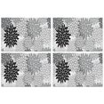 thumbnail image 1 of Black Floral and Petal Pattern Summer Placemats Table Placemats Set Of 4-Linen Kitchen Washable Placemats Table Mats 11.8"x17.7"Non-Slip Heat Resistant, 1 of 6