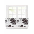 thumbnail image 1 of Black Floral Short Blackout Curtains 36 Inch Long Vintage Flowers Rod Pocket Kitchen Curtains, 2 Panels Thermal Insulated Room Darkening Drapes for Bedroom, 42"W x 36"L, 1 of 5