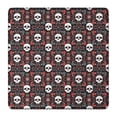 thumbnail image 1 of Black Floral Skull Pattern Square Fitted Tablecloth with Elastic Edge,Square Table Cover,Washable Elastic Table Cover for Home Kitchen Party Decor 36"x36", 1 of 6