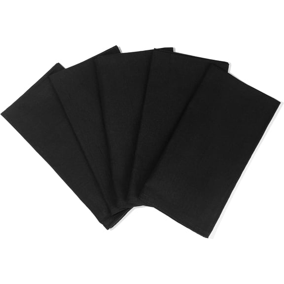 Black Flour Sack Tea Towels - 100% Cotton, 27"x27", 5 Pack, Highly Absorbent Dish Towels - Versatile Use for Baking - Customize With Embroidery, Printing or Sublimation