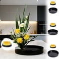 thumbnail image 1 of Black Flower Arrangement Vase and Pot Set for Hydroponic Flower Pots, Plastic Ikebana Style Shallow Vase with Non Slip Base for Home Floral Display, 1 of 7