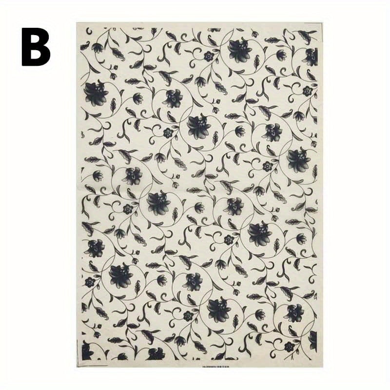 Black Flower Ceramics Decals Transfer Paper UnderglazedPottery Clay