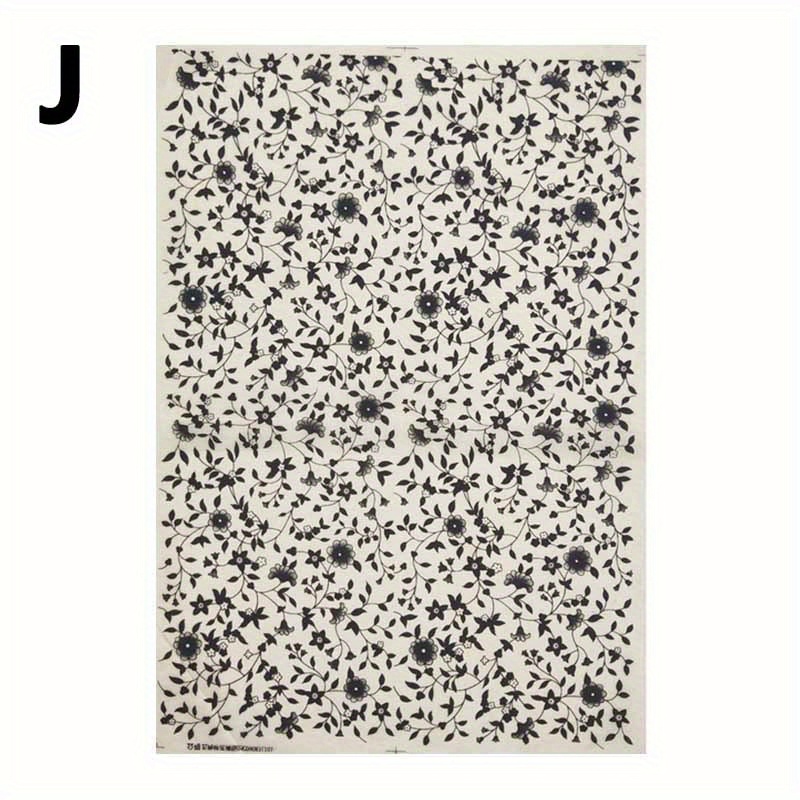 Black Flower Ceramics Decals Transfer Paper UnderglazedPottery Clay