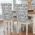 thumbnail image 1 of Black Flower Chair Back Covers, Removable Chair Covers for Dining Chairs Set of 6, Washable Chairs Slipcovers Back Seat Protector for Wedding Party 19"x20", 1 of 9