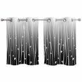 thumbnail image 1 of Black Flower Kitchen Curtains Small Short 39 Inch Length, Geometric Stripes Gradient Simple Branch Grommet Top Bedroom Living Room Curtains, Light Filtering Cafe Curtain Drapes 2 Panels Set 55''x39'', 1 of 9
