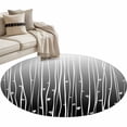 thumbnail image 1 of Black Flower Large Area Rugs for Bedroom Living Room, Soft Non Slip Carpet Bedside Rug, Geometric Stripes Gradient Simple Branch Round Floor Cover Kitchen Accent Rug 3' for Dining Room/Office, 1 of 9