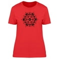 thumbnail image 1 of Black Flower Mandala T-Shirt Women -Image by Shutterstock, Female Large, 1 of 2