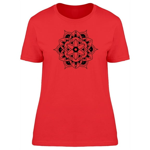 Black Flower Mandala T-Shirt Women -Image by Shutterstock, Female x-Large