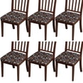 thumbnail image 1 of Black Flower Skull Pattern Seat Covers for Dining Room Chairs Set Of 4,Stretch Printed Washable Chair Seat Cover with Elastic Ties and Button,Removable Waterproof Couch Cushion Covers, 1 of 6
