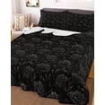 thumbnail image 1 of Black Flower, Twin Size Down Alternative Comforter, Lightweight Comforter Quilt Bedding Set with Pillow Shams Abstract Vintage Botanical Floral Plant All Seasons Bed Comforter Duvet Insert 68"x86", 1 of 7
