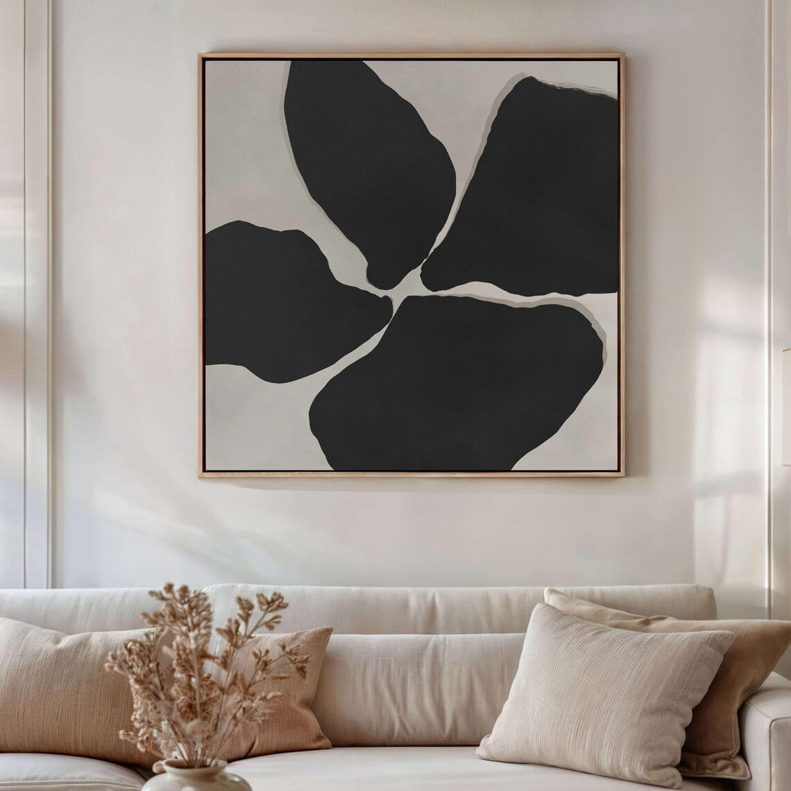 Black Flower Wall Art, Orchid Print, Minimalist Botanical Art, Large ... - Simple Minimalist Botanical Prints For Living Room