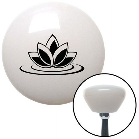 Black Flower on Water White Retro Shift Knob with M16 x 1.5 Insert Shifter Auto