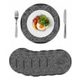thumbnail image 1 of Black Flowers Round 15 Inch Placemats Set of 6, Spring Floral Farmhouse Retro Art HeatResistant Non Slip Place Mats for Dining Table, Wipeable Braided Kitchen Table Mats for Housewarming, 1 of 9
