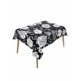 thumbnail image 1 of Black Flowers Table Cloth, Watercolor Vintage Floral Leaves Country Waterproof Tablecloth for Rectangle Tables, Reusable Washable Fabric Table Cover for Restaurant Kitchen Dining Tables 52"x70", 1 of 6