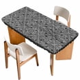 thumbnail image 1 of Black Flowers Table Cloths for 5 Foot Rectangle Tables, Spring Floral Farmhouse Retro Art Patio Waterproof Elastic Fitted Tablecloths, Washable Rectangular Table Cover for Camping, 1 of 8
