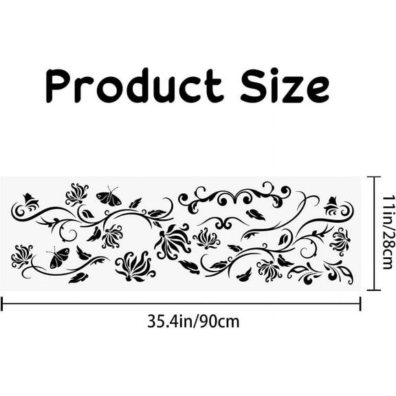 Black Flowers Vines Wall Stickers Butterfly Wall Decals Removable Vinyl Wall Sticker