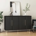 thumbnail image 1 of Black Fluted Buffet Cabinet With Storage Modern Sideboard Credenza Accent Console Table With Adjustable Shelves For Living Dining Room Entryway, 1 of 11