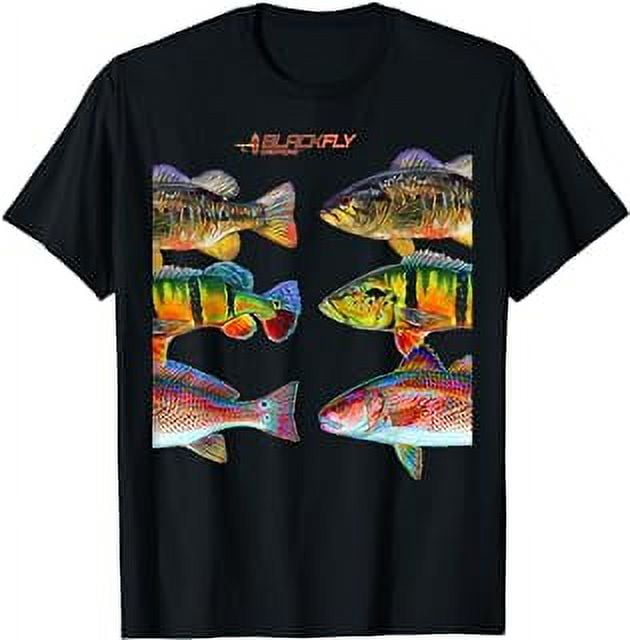 Black Fly Peacock Smallmouth Bass Fishing Redfish Fish Shirt T-Shirt ...