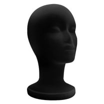 Black Foam Mannequin Head, 10.6 Inch Female Manikin Foam Heads, Wig Holder Hats Glasses Headband Hairpieces Display Stand
