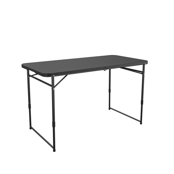 Black Fold-In-Half Adjustable Height Utility Table 48L x 24W