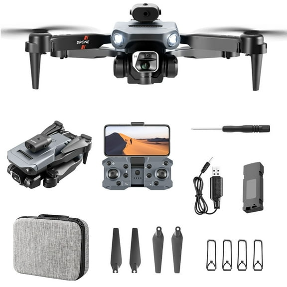 Black Foldable Drone With Dual 1080P Camera, Optical Flow, Obstacle Avoidance, Wifi Transmission, Altitude Hold For Adults And Kids, 9.45X9.45X2.75In, 0.75Lb