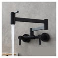 thumbnail image 1 of Black Foldable Kitchen Faucet Three Handles Sink Tap Rotate Folding Spout Brass Wall Mounted Hot Cold Mixer Wash Basin Taps, 1 of 7