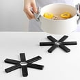 thumbnail image 1 of Black Foldable Pan Mat, 2Pcs Non-slip Heat Resistant Pad Trivet Pan Placemat Pot Holder Mat, 1 of 8