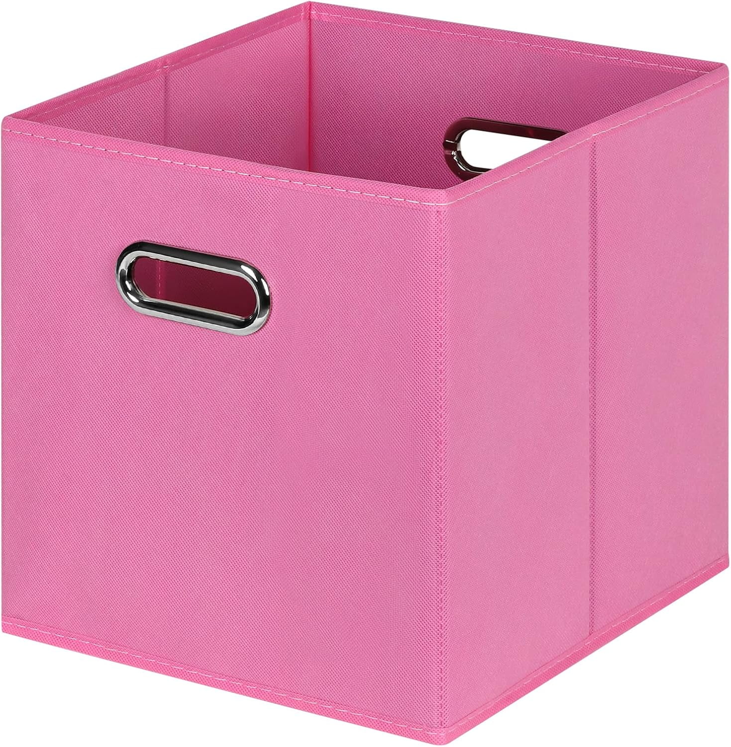 Black Foldable Storage Cubes Bins , Fabric Storage Box Cubes Organizer