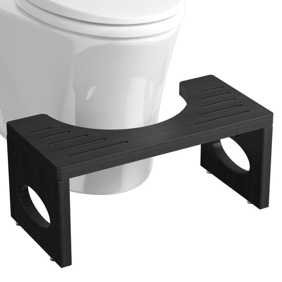 Black Foldable Toilet Stool 7 Inch Bathroom Squat Step