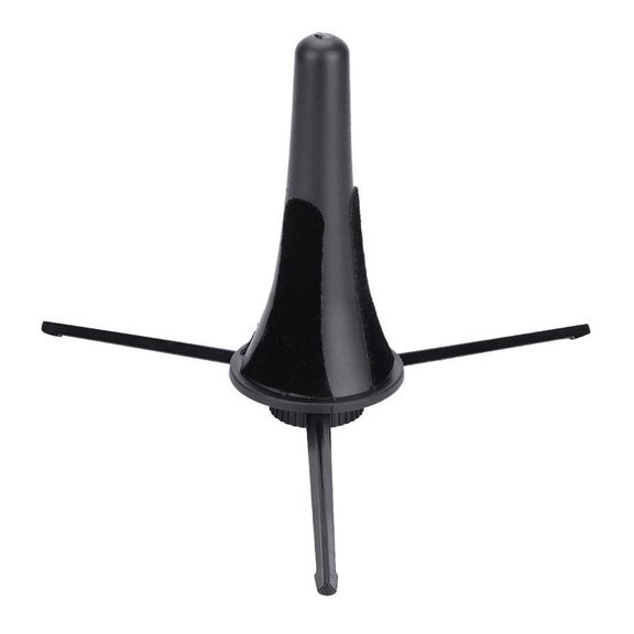 Black Foldable Tripod Stand for Clarinet, Oboe, and Straight Saxophone - Ideal Holder for Wind Instruments