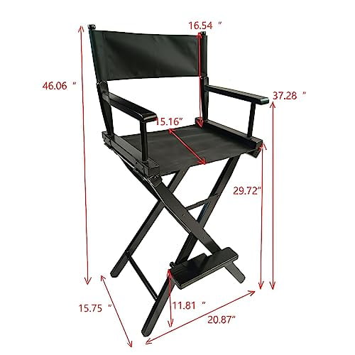 Black Folding Director Chairs, Set of 2, Collapsible & Portable
